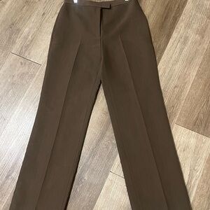 The Row Elia Silk and Wool Brown Dress Pants